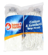 2PK KEEP IT HANDY COTTON & SYNTHETIC MOP HEADS